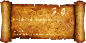 Fridrich Gedeon névjegykártya